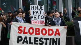 Belgrad'da İsrail'in Gazze'deki Soykırımları Protesto Edildi