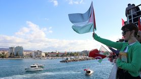 Çanakkale'de Denizcilerden Filistin'e Destek