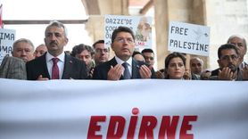 Edirne'de İsrail'e Tepki Gösteren Protesto