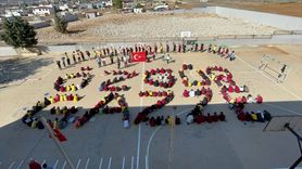 Gaziantep'te Öğrencilerden Filistin'e Destek Koreografisi