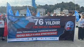 İstanbul'da Uygur Türkleri İçin Protesto