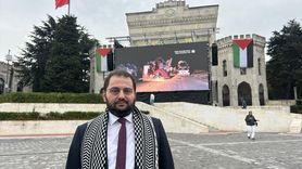 İstanbul Üniversitesi Gazze'ye Destek İçin Dev Ekran Kurdu