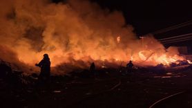 Kapaklı'daki Atık Toplama Merkezinde Yangın Çıktı