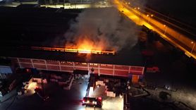 Manisa'da Granit Fabrikasında Yangın Kontrol Altına Alındı