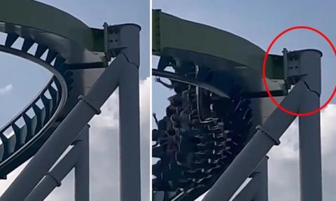 ABD'nin Kuzey Karolina Eyaletindeki Lunaparkta Hız Treninin Destek Sütununda Çatlak