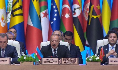 Azerbaycan Cumhurbaşkanı İlham Aliyev, Bağlantısızlar Hareketi Toplantısı'nda Konuştu