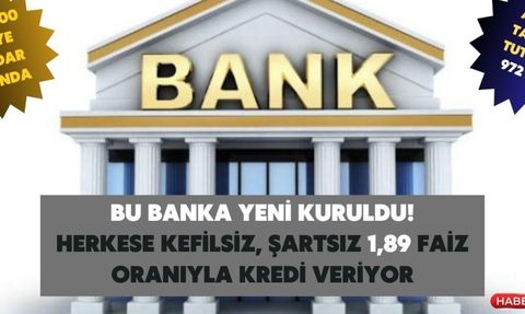 Yeni Kurulan Banka, Kefilsiz ve Şartsız Aylık 972 TL Taksitle İhtiyaç Kredisi Veriyor!