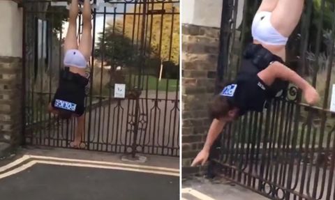 Londra'da Polis Memuru Çite Sıkıştı: Utanç Verici Olay