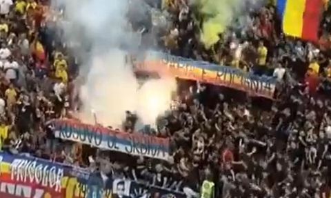 Romanya - Kosova Maçında Pankart Olayı