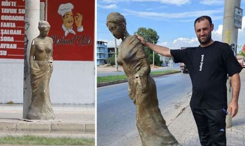 Altın Portakal Film Festivali İptal Edildi: Venüs Heykeli Bir İşletmenin Önünde Sergileniyor