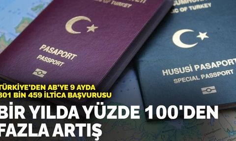 Türkiye'den AB'ye 9 Ayda 801 Bin 459 İltica Başvurusu: Yüzde 100 Artış