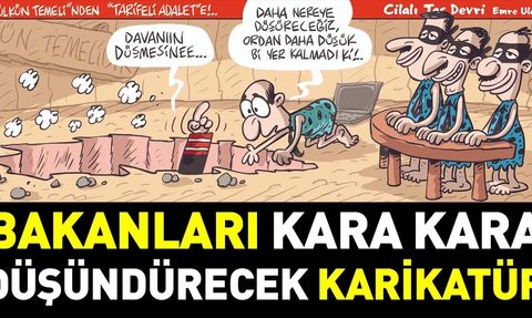 Bakanları kara kara düşündürecek karikatür