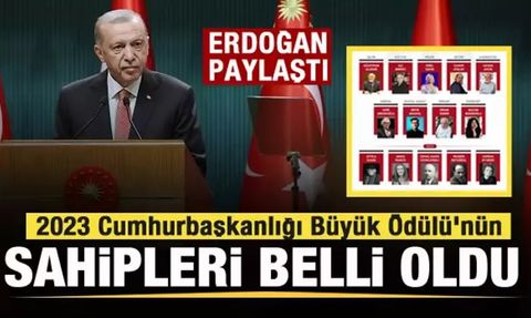 Cumhurbaşkanı Erdoğan, 2023 Cumhurbaşkanlığı Kültür ve Sanat Büyük Ödülleri'ni Açıkladı