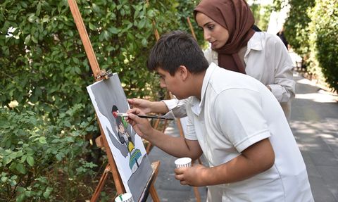Şanlıurfa'da Filistin Temalı Resim Etkinliği Yapıldı