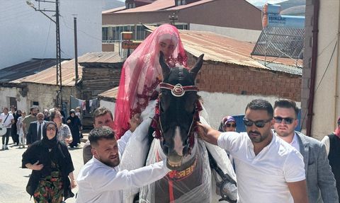 Bayburt'ta Geleneksel Atlı Gelin İle Düğün Kutlaması