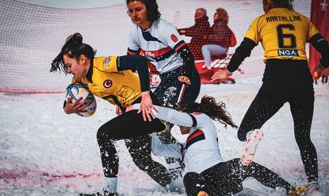 Erciyes'te Kar Ragbi Türkiye Şampiyonası Heyecanı