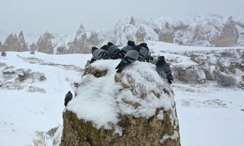 Kapadokya Kış Manzarasıyla Büyüledi