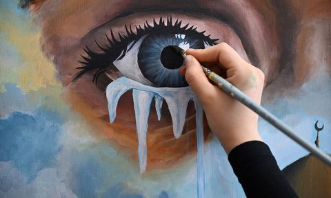 Gaziantep'te Öğrenciler Gazze'nin Dramını Tuvalde Yaşatıyor