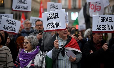 Madrid'de Gazze'ye Yönelik Saldırılara Protesto