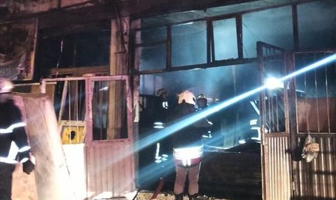 Samsun'da Mobilya İmalathanesinde Yangın