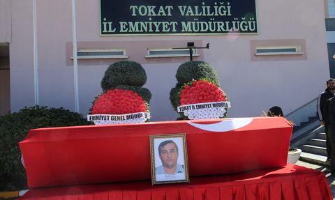 Tokat'ta Polis Memuru Hacı Nuri Erdağ İçin Cenaze Töreni Düzenlendi