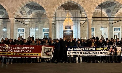 Amasya'da Gazze'ye Destek Protestosu