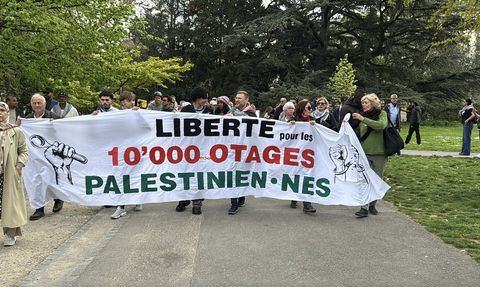 Cenevre'de Filistin İçin Dayanışma Yürüyüşü