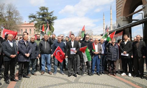 Edirne'de Gazze İçin Protesto