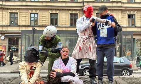 İsveç'te Filistin'e Destek Gösterisi