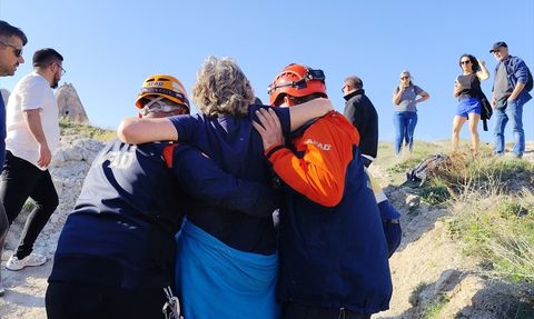 Kapadokya'da Vadi Yürüyüşü Sırasında Sakatlanan İspanyol Turist Hastaneye Kaldırıldı
