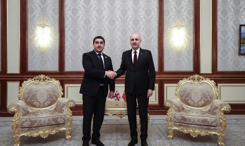 TBMM Başkanı Kurtulmuş, Gürcistan Meclis Başkanı Papuashvili ile Taşkent'te Görüştü