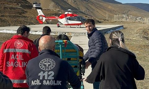 Van'da Ambulans Helikopterle Hamile Kadın Kurtarıldı