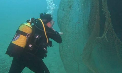 İzmir Karaburun'da 1,5 Ton Hayalet Ağ Temizliği