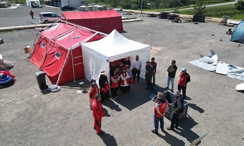 Mobil Sahra Hastanesi Kurulum Tatbikatı