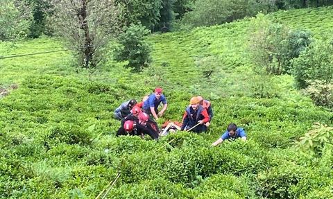 Rize'de Dereye Düşen Balıkçı Kurtarıldı