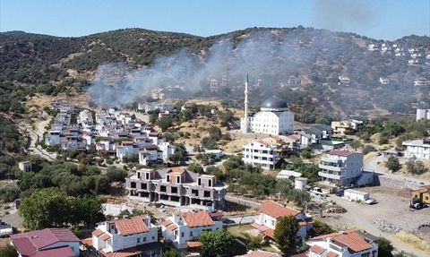 İzmir Dikili'de Yangınla Mücadele Devam Ediyor