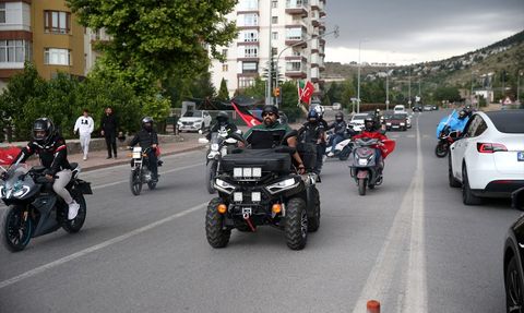 Kayseri'de Motosiklet Grubu Gazze İçin Yola Ç çıktı