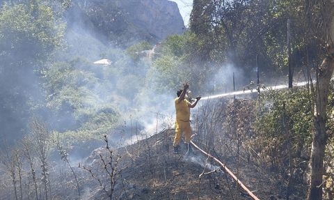 Adana'da Çalılık Alanda Yangın Kontrol Altına Alındı