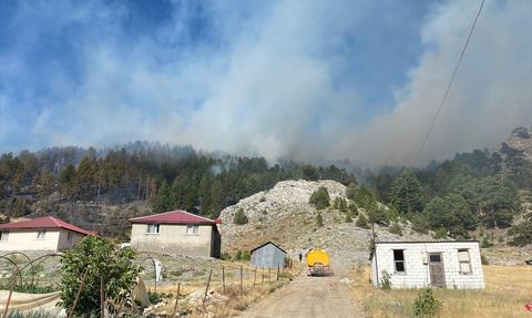 Alanya'da Orman Yangınına Müdahale Devam Ediyor