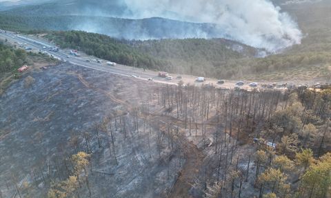 Bursa'daki Orhaneli Orman Yangınına Müdahale Devam Ediyor