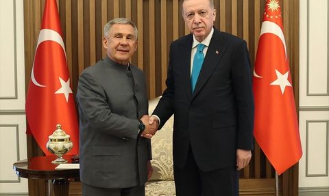 Cumhurbaşkanı Erdoğan Tataristan Reisi Minnihanov'u Kabul Etti