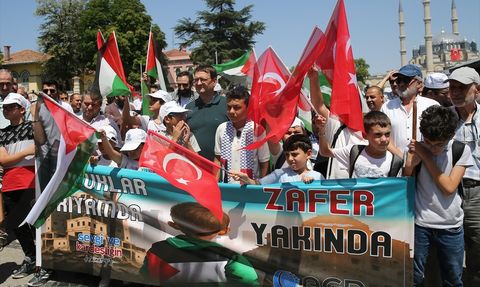 Edirne'de Çocuklardan Gazze'ye Destek Gösterisi