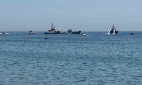 İstanbul'da Ambarlı Açıklarında Gemide Yangın