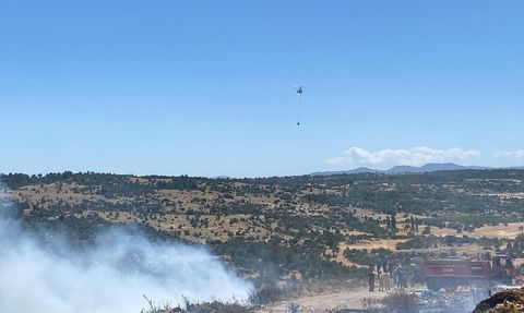 Mersin'de Çöplük Yangınına Havadan ve Karadan Müdahale