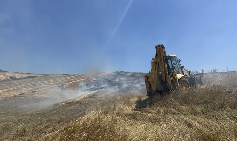 Samsun'da Tarım Arazisinde Yangın