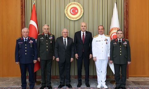 TBMM Başkanı Kurtulmuş, Milli Savunma Bakanı Güler'i Ağırladı