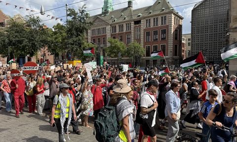 Amsterdam'da Filistin İçin Destek Gösterisi