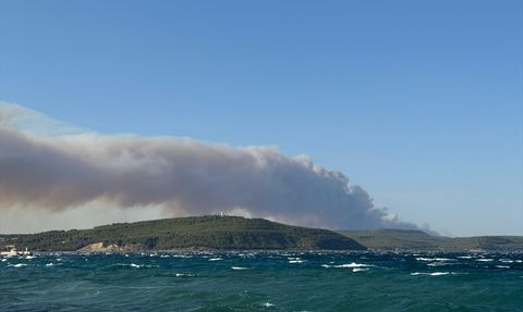 Çanakkale Gelibolu'da Orman Yangınına Müdahale Ediliyor
