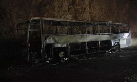 Hatay'da Yolcu Otobüsünde Yangın Paniği