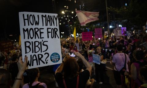 İsrail'de Gazze İşgaline Karşı Protestolar